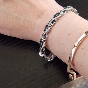 Elegant Silver and Black Women's Bracelet